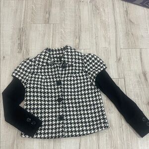 Katherine Barclay Stylish Black and White Women's sweater Jacket Sz S